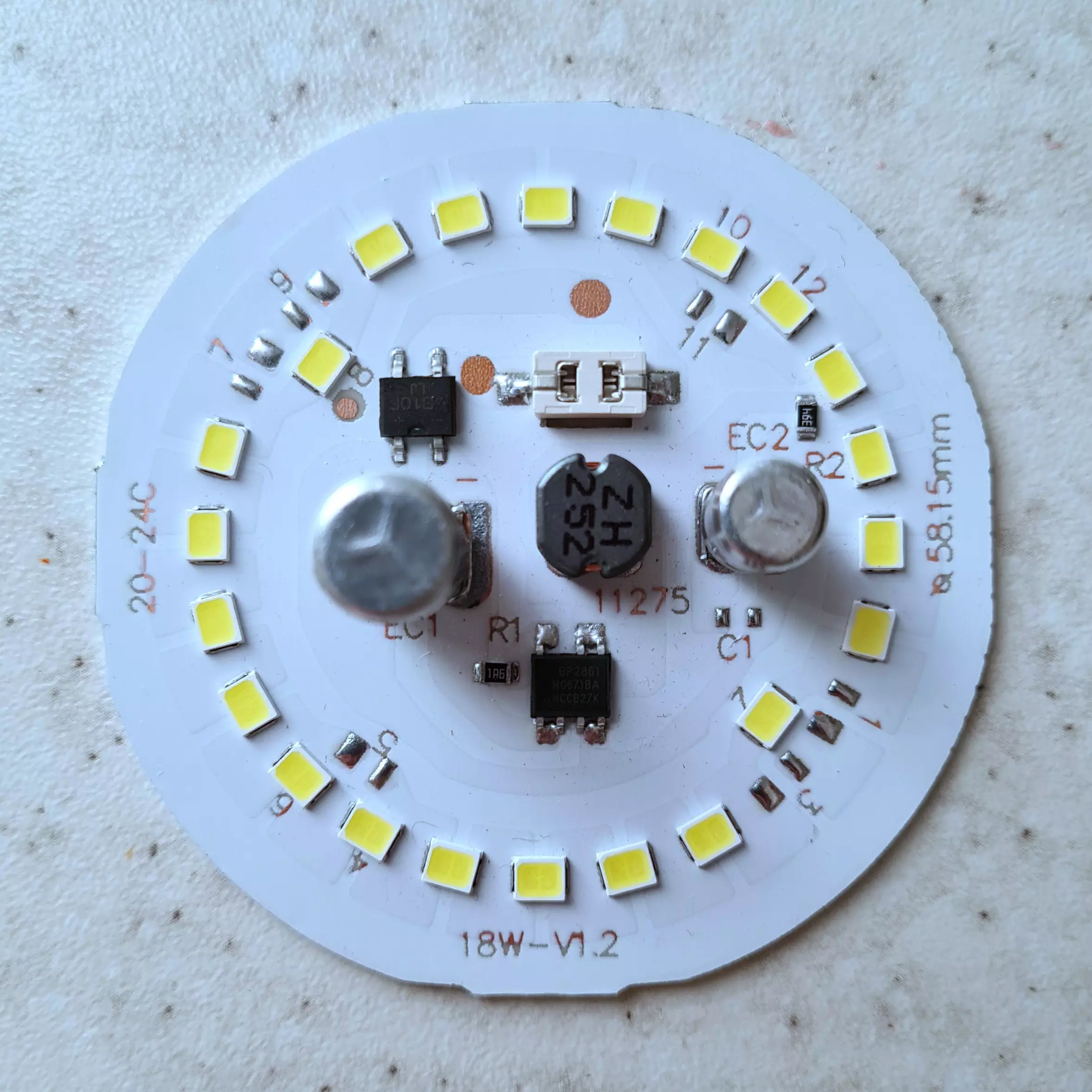 چیپ ال ای دی 18 وات ماژول دی او بی رنگ سفید مهتابی کیفیت بالا جهت تعمیر لامپ